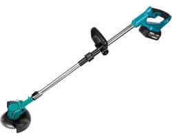 Grasmaaier elektrisch - Grasmaaier accu - Grastrimmer - 1500W - Opvouwbaar - Draadloos - 2x Makita 18V batterij – lichtblauw