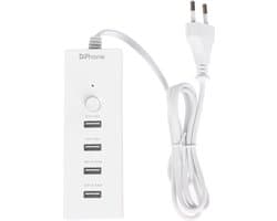 DrPhone SmartC11 - USB-laadstation met 4 USB Poorten - 5V 0.5A/1A/2A USB poorten - Oplader - Oplaadstation - HUB – Wit