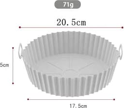 Zi.NU Airfryer Siliconen Bakjes (2 stuks ) 20cm - Airfryer silicone Accessoires - lichtgroen - W010 — thumbnail 2