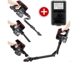 AG4000+ Steelstofzuiger Draadloos - 90 (!) Minuten Stofzuigen- Inclusief Extra Batterij -Stofzuiger Zonder Zak - Ook Dierenharen- Kruimeldief- Draadloze Stofzuigers - Steelstofzuigers - Kruimelzuiger - 250Watt - Sterke Zuigkracht - Compact & Licht