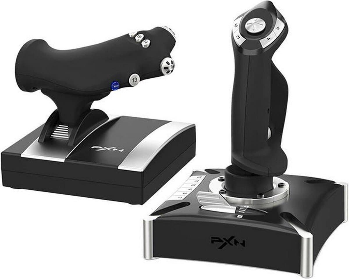 PXN 2119 Pro - HOTAS Flightstick - Throttle & Joystick Set - Realistische Flight Simulator Besturing - Programmeerbare Knoppen - USB - PC - Zwart — afbeelding 1