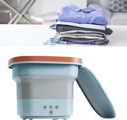 Opvouwbare wasmachine - 45 liter grote capaciteit - draagbare mini-wasmachine met 3 afgiftesnelheden - blauw — thumbnail 5