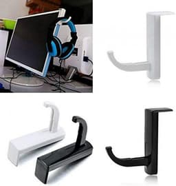 4 pack - Plastic hoofdtelefoonhouder - Koptelefoon Houder - Headset Houder - Rackstan daardhaak - voor computer Internetbar Bureau Kantoor -Monitor Houder - Zelfklevend(4-pack, zwart) — thumbnail 4