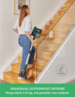 Luxe Stofzuiger zonder Zak – Op Accu – Draadloos – Vlekkenreiniger – Tapijtreiniger – Vacuum Cleaner – Lichtgewicht – Groen — thumbnail 3