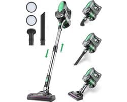 Luxe Stofzuiger zonder Zak – Op Accu – Draadloos – Vlekkenreiniger – Tapijtreiniger – Vacuum Cleaner – Lichtgewicht – Groen