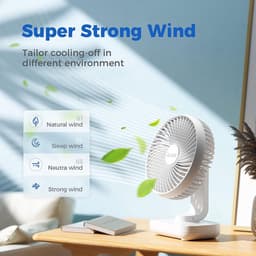 Ocoopa D606 - Tafelventilator - Wit - Stille mini USB ventilator - Draagbaar — thumbnail 4