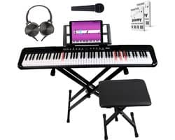 PIXMY - Keyboard - MP188 COMPLEET - Keyboard Piano - APP 88Keys - Voor Jong En Oud - Lichtgevende Toetsen - Digitale Piano - MP188(C)