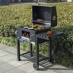 BukkitBow - Houtskoolbarbecue - BBQ van Staal - 2 Grillroosters - 113x45.5x100 cm - Verplaatsbaar — thumbnail 3