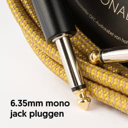 Áengus Gold Tweed Gitaarkabel Instrumentkabel - 6.35mm mono jack plug recht/recht - 3 meter — thumbnail 3
