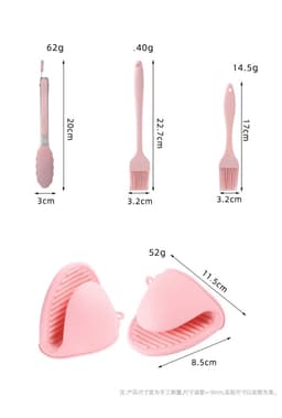 Airfryer siliconen bakje - 7 stuks - Airfryer accessoires - Vaatwasser veilig - BPA-vrij - roze — thumbnail 2