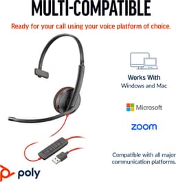 HP Poly Blackwire C3210 – Over-ear headset – Kabel – Mono – Zwart — thumbnail 3