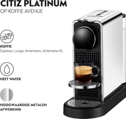 Krups Nespresso Citiz Platinum XN610D - Koffiecupmachine - RVS - Elegant - Energiezuinig — thumbnail 5
