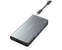 AISENS ASUC-8P015-GR laptop dock & poortreplicator Bedraad USB 3.2 Gen 1 (3.1 Gen 1) Type-C Grijs