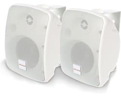 Artsound ASW55.2, Set van 2 waterdichte luidsprekers, 2-weg hifi luidspreker, 20-120 watt, met muurbeugel voor wandmontage, geschikt voor binnen en buiten, terras, tuin, sauna, zwembad, badkamer, kleur: wit