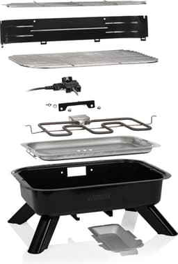 Princess 112252 Hybride Barbecue – 2000W – Elektrisch of Houtskool BBQ – Compact Tafelmodel – Ideaal voor Balkon & Camping – 44x29 cm - WK — thumbnail 3
