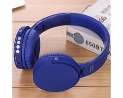 Bluetooth koptelefoon over ear, draadloze koptelefoon en vaste Inklapbaar headsets met een ingebouwde microfoon, Micro SD/TF, FM Geschikt voor: iPhone/Samsung/iPad/Huawei – 650BT Blauw