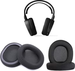 BukkitBow – Set Oorkussens voor Steelseries Artics 1/3/5/7/7X/7P/9/9X/PRO - Koptelefoon Oorkussens / Ear Pads - Memory Foam - Zwart — thumbnail 1