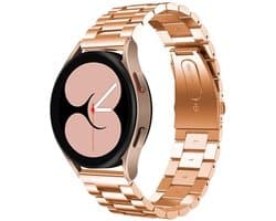 By Qubix - Geschikt voor Garmin bandje - Stalen schakelband - Rosé goud - Geschikt voor Garmin Vivoactive 6 / Vivoactive 5 / Vivoactive 3 - Smartwatch bandje 20mm