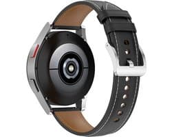 By Qubix - Geschikt voor Garmin bandje - Luxe leren bandje - Zwart - Geschikt voor Garmin Vivoactive 6 / Vivoactive 5 / Vivoactive 3 - Smartwatch bandje 20mm