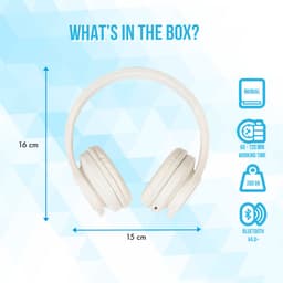 Silvergear Hoofdtelefoon Draadloos - Over Ear Koptelefoon - Headphones Bluetooth - 10 Uur - Wit — thumbnail 3