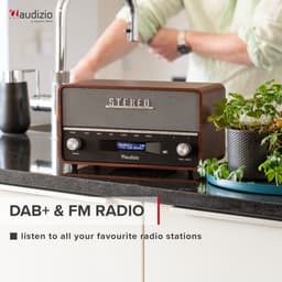 DAB radio met Bluetooth - Audizio Corno - XL FM en DAB+ radio - Retro design - Model 2025 - Op batterijen — thumbnail 3