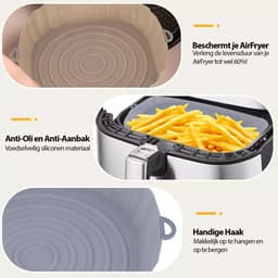Siliconen Airfryer Mandje Medium (18cm) – Grijs – Accessoires Voor Airfryer — thumbnail 2