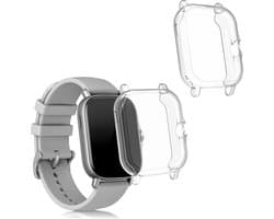 kwmobile 2x smartwatch hoes geschikt voor Huami Amazfit GTS 3 / GTS 2 / GTS 2e hoesje - Siliconen sporthorloge cover - Activity tracker case in transparant