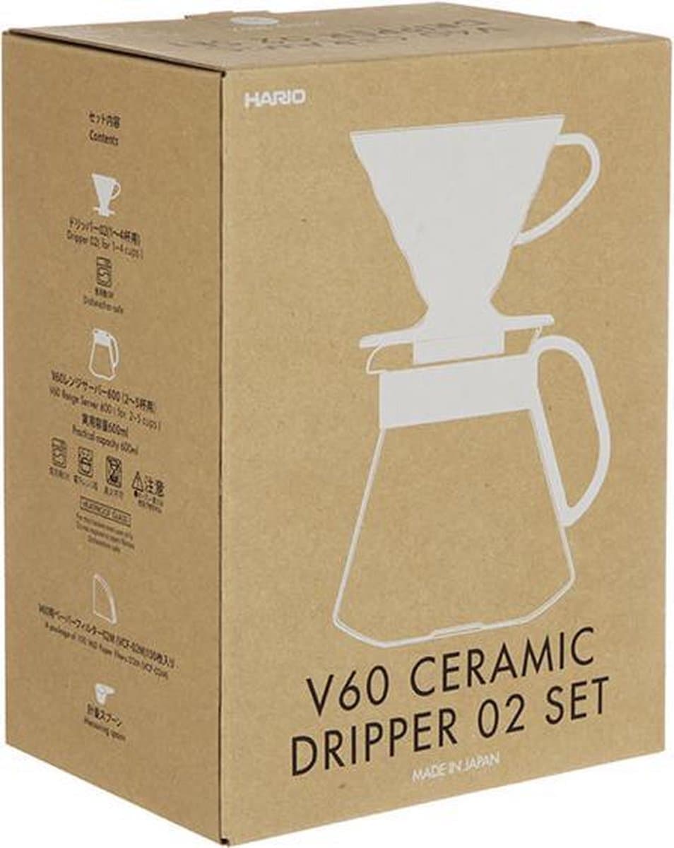 Hario V60 Set (Keramiek, Wit) — afbeelding 1