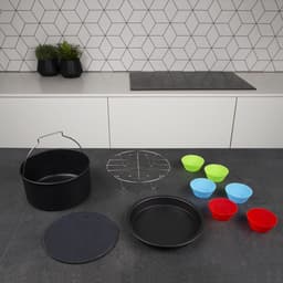 Princess 182012 Airfryer Accessoireset 10-delig - Accessoire voor heteluchtfriteuse - Grillrek - Pizzapan - Muffinset - Bakblik - Siliconen onderzetter - diameter 19,8 cm — thumbnail 8