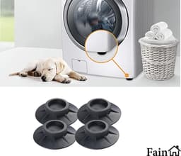 Trillingsdempers wasmachine – Set van 4 stuks – Extra dik - Voetjes wasmachine & droger - Wasmachine demper – Anti trillings / vibratie dempers pads – Antislip rubber – Trillingsmat – Antislipmat - Schokdempers wasmachine — thumbnail 2