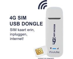 USB 4G Dongle - 4g router - WiFi modem - voor laptop en computer - simkaart - 150 Mbps - mifi router - wifi buddys - wifi hotspot