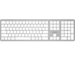 Macally BTWKEYMB dun draadloos bluetooth-toetsenbord voor Apple Mac, iPad en iPhone - U.S. English (QWERTY) - Wit/Zilverkleurig