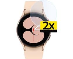 Screenprotector - 2 Stuks - Geschikt voor Samsung Galaxy Watch 4 (40mm) - Sterk & Shockproof - Tempered Glass - Beschermglas Screen Cover - Gehard Glas - Bescherm Protector voor Smartwatch