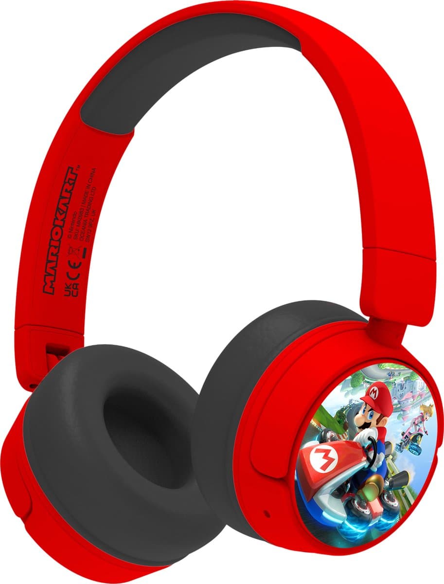 Mario Kart - draadloze kinderkoptelefoon - volumebegrenzing - lange batterijduur - microfoon - inklapbaar — afbeelding 1