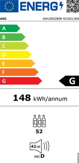AEG AWUS052B5B wijnkoeler Ingebouwd Zwart 52 fles(sen) — thumbnail 3