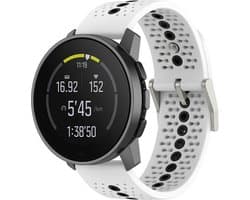 Siliconen Smartwatch bandje Geschikt voor Suunto 9 Peak siliconen bandje - geschikt voor Suunto 9 Peak (Pro) / Suunto 5 Peak / Suunto Race / Suunto Vertical / Suunto Run - wit/zwart - Strap-it Horlogeband / Polsband / Armband