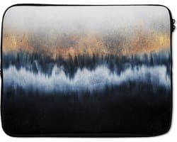 Laptophoes 17 inch - Abstract - Goud - Luxe - Laptop sleeve