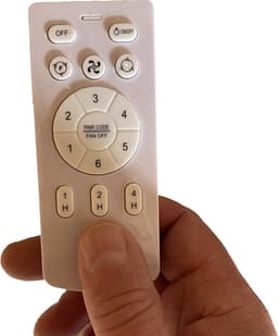 Plafondventilator Fiato Ø 50 cm - metalen ventilator - ventilator voor laag/schuin plafond - top kwaliteit - stil - energie zuinig - 6 snelheden - warm wit licht 2700 Kelvin - 3 step dim - zomer en winter stand - wit — thumbnail 2