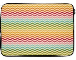 Laptophoes 13 inch - Patroon - Regenboog - Retro - Laptop sleeve - Binnenmaat 32x22,5 cm - Zwarte achterkant