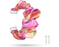 Bandje geschikt voor Garmin Vivoactive 4s / Vivomove 3s / Venu 2s bandje kunststof - Stoffen dames armbandje voor smartwatch - Kleurrijk