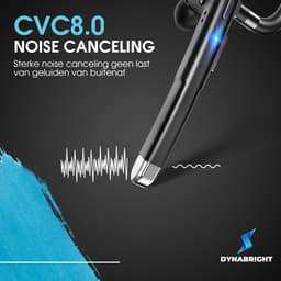 Dynabright Draadloze Headset – Noise Canceling - Handsfree bellen – Incl Oplaadkoffer - Bluetooth Headset met Microfoon - Oortjes draadloos met microfoon — thumbnail 3