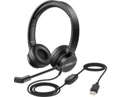 Office Headset - Koptelefoon - Hoofdtelefoon met Microfoon - USB - Licht en Comfortabel
