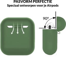 AirPods Hoesje voor Apple AirPods 1 & 2 – Legergroen - Siliconen Beschermende Case — thumbnail 4