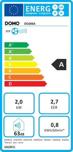Domo DO266A - Mobiele Airco - Afstandsbediening - TImer - 7.000 BTU - 30m2 - Wit — thumbnail 2