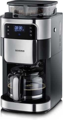 Severin KA 4813 Filter Koffiezetapparaat met bonenmaler - Glazen kan - Extra stille werking - Zwart / Rvs — thumbnail 2
