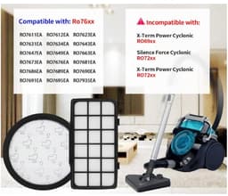 2x SET FILTERS vervanging VOOR ROWENTA TEFAL STOFZUIGER - VERVANGINGSFILTER ZR006001. ROWENTA: RO692 RO693 RO694 RO695 RO696 RO697 RO698 RO699 RO721 RO722 RO723 RO724 RO725 RO726 RO727 RO728 TEFAL: TW695 TW698 TW699 TW723 TW724 TW726 — thumbnail 2