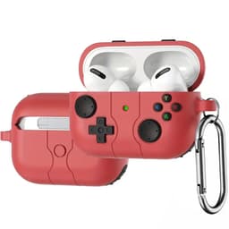 Game Controller Siliconen Case Hoesje voor Apple AirPods Pro en Pro 2 – Schokabsorberende Beschermhoes met Clip – Val- en Krasbestendig – Draadloos Opladen – Perfecte Silicone Pasvorm – XBOX Gaming Design – Rood — thumbnail 1