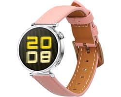 kwmobile lederen horlogebandje geschikt voor Huawei Watch GT5 41mm / GT5 Pro 42mm / Watch GT4 41mm polsband - Echt leren smartwatch bandje - Activity tracker horloge band in oudroze / bruin