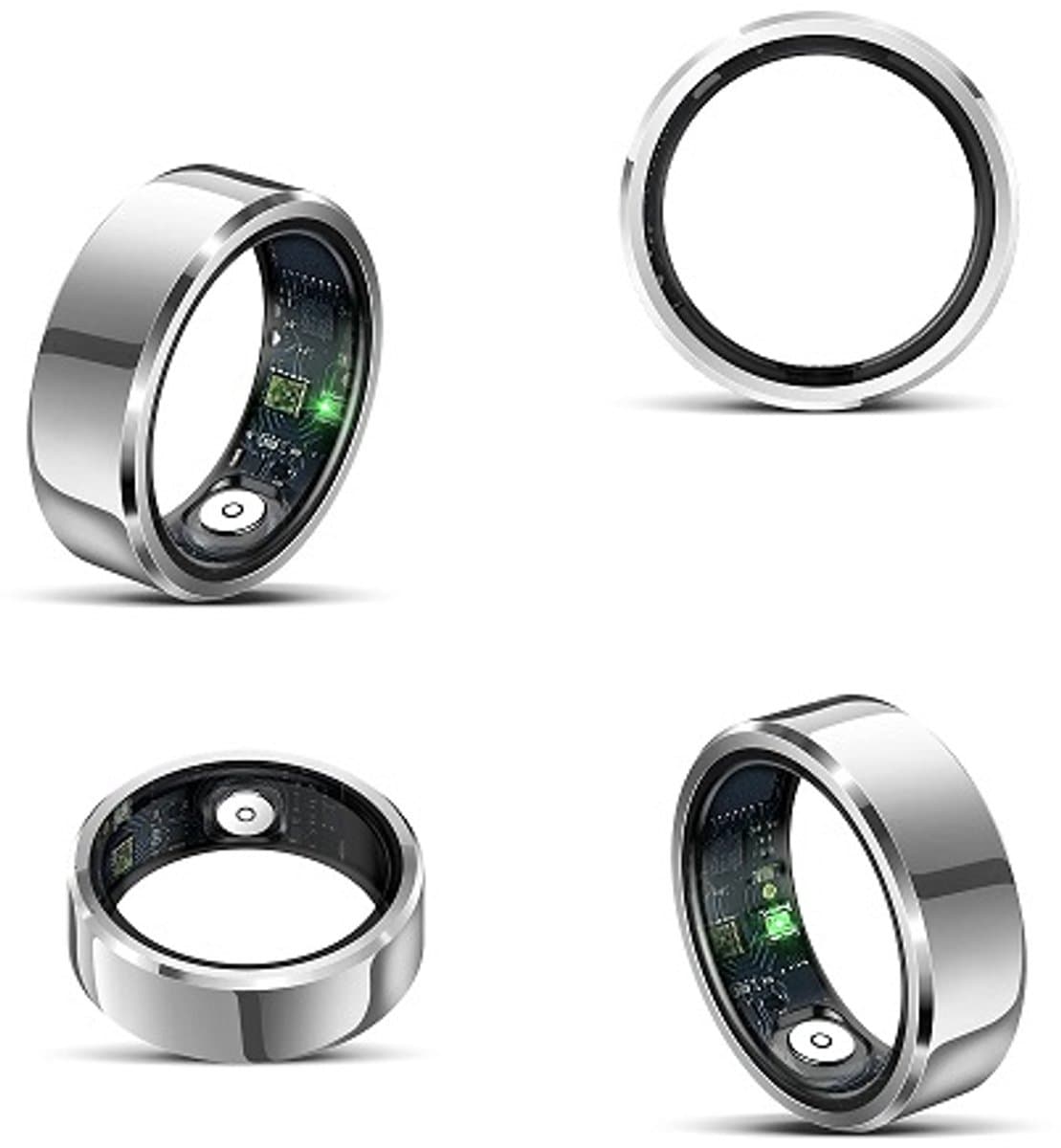 DrPhone RingSense V2 - Smart Ring - Europese ringmaat 59 - IP68 Waterdicht - 24-Uur Hartslagmonitoring – Slaapmonitor – Stappenteller – Mobiele App - Zilver — afbeelding 1