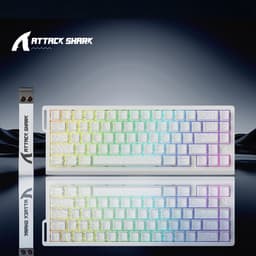 ATTACK SHARK X68HE - Magnetic Switch Wired Gaming Toetsenbord - 66keys - RGB - Side Printed PBT Keycaps - Decorative Lanyard - 8Khz - 0.01mmRT - 0.125ms - White Contour Line — thumbnail 5